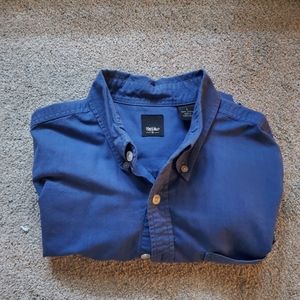 Massimo blue long sleeve button up shirt size large